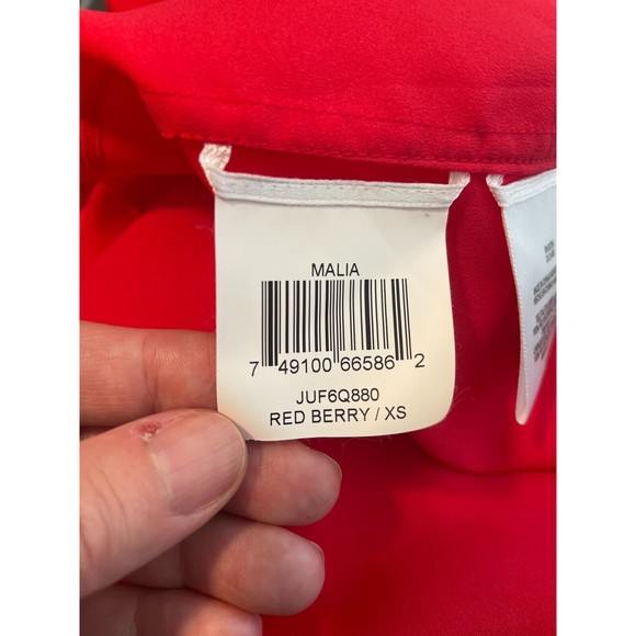 BCBGMaxazria XS Malia Strapless Dress in Red Berry Elastic Waist Ruffle NWT - Picture 15 of 15